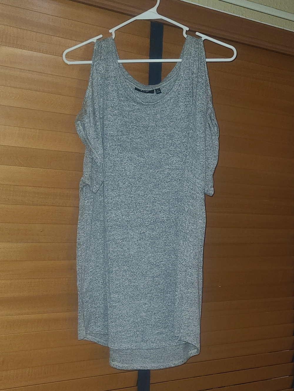 Apt. 9 Heather Gray Asymmetrical Cold-Shoulder Top